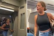 moment crazy plane lady storm off american airlines flight
