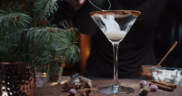 Making and serving chocolate mocktini